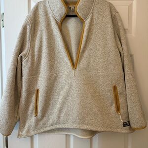 L.L. Bean Beige Jacket with Mustard Trim